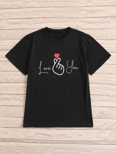

men 1pc gesture & slogan graphic tee n9ek#, White;black