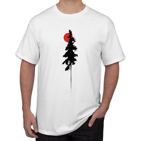 

teehub 2019 new fashion tree red sun print men t-shirt hipster tee short sleeve o-neck casual sport hooded sweatshirt hoodie