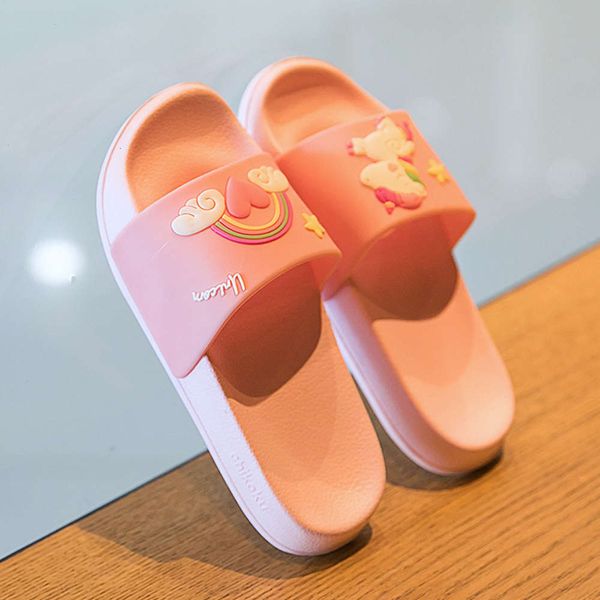 

indoor parent lovely home girl's summer princs antiskid bath middle big child children cool slippers, Black;red