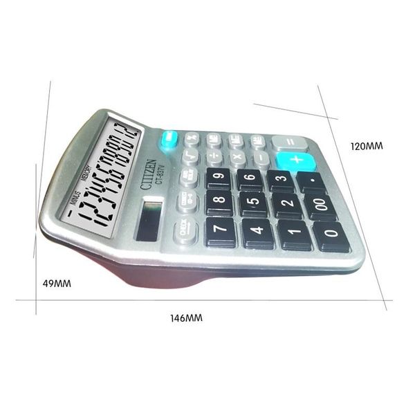 

12 digit desk calculator large buttons financial business accounting tool white big buttons battery and solar power h wmtbgp
