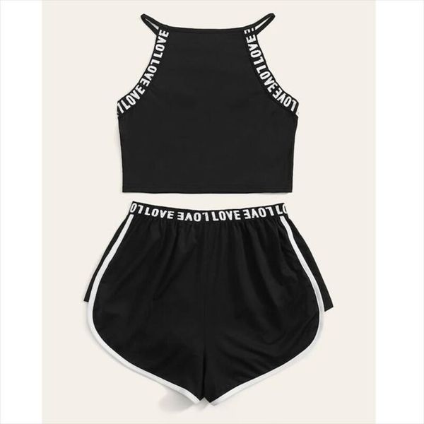

2019 summer stretch активные wear две пьесы комплекты camis шорты женщин способа горячий вскользь streetwear дамы короткие спортивных костюм, Gray