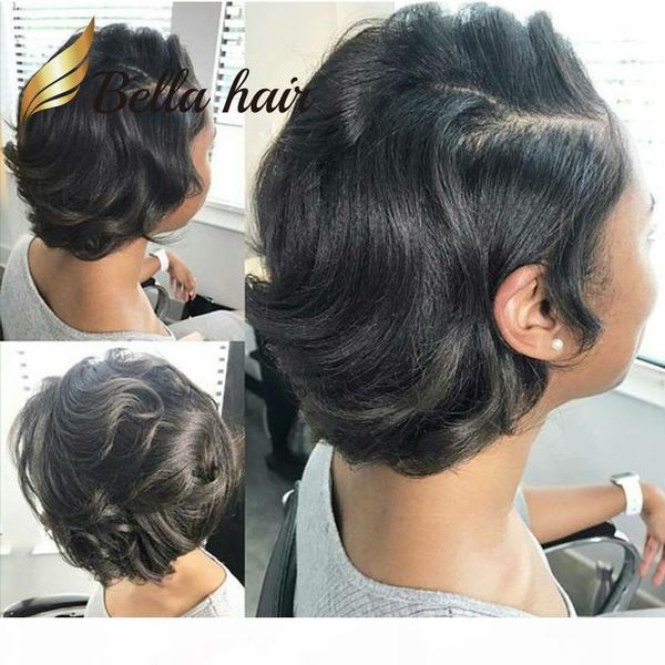 

short curly lace front bob cut hairstyles human hair full lace wig for black women bellahair