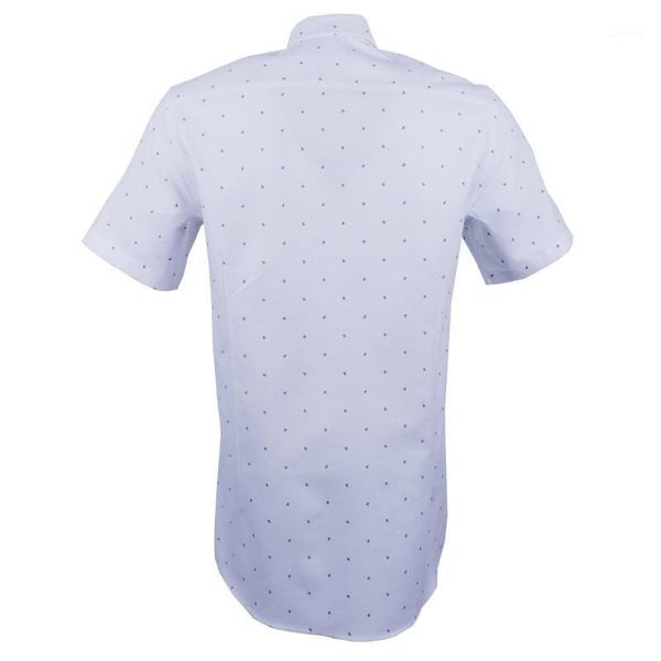 

patterned short sleeve white male shirt1, White;black