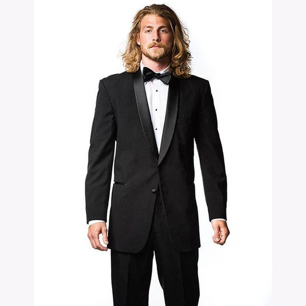 

classic style shawl lapel two buttons men wedding dress suits set 2020 black 2 piece mens suit man costume homme (jacket+pants)1, White;black