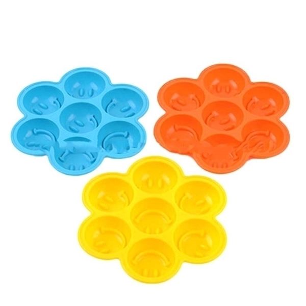

face cake tools 7 holes silicone diy smile ice cream chocolate mold for shipping a10