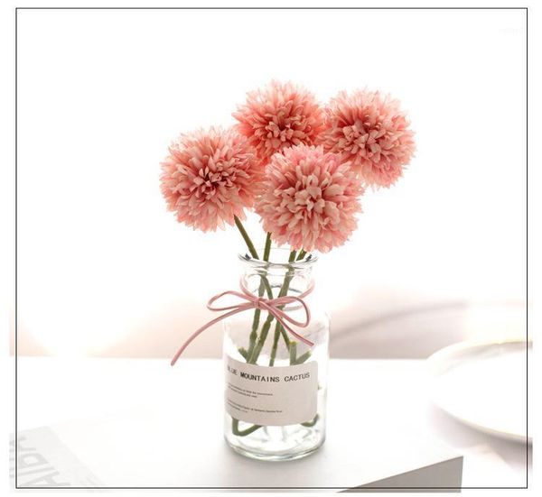 

artificial flowers pink chrysanthemum flower ball silk for home wedding decoration bridal flores1