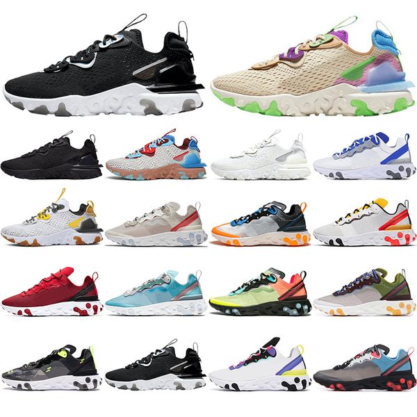 

2020 new react element 55 87 running shoes for men women fashion triple white desert oasis mens trainers tour green sports sneakers 36--45