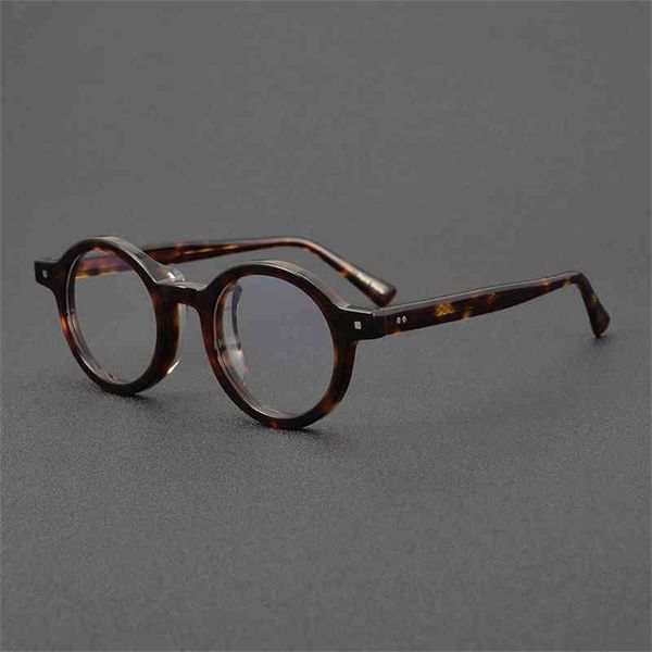 

73% off factory sale light pure handmade plate spectacle frame technology thick design round frame literary and artistic youth spectacle fra, White;black
