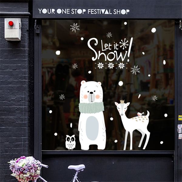 

merry wall stickers window glass festival diy decals santa murals new year christmas decorations for home decor new#20