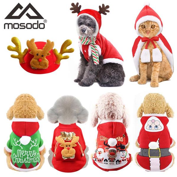 

mosodo собака рождество одежда животные одежда санта костюм новый год cat эпикировка xmas deer hat щенок пальто hoodie партии одежды
