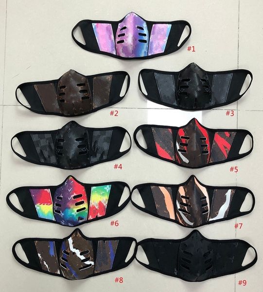 

factorypf0fmasks pu leather 6 luxury face holes easy to breathe fashion designer mask not including boxes and dust ba