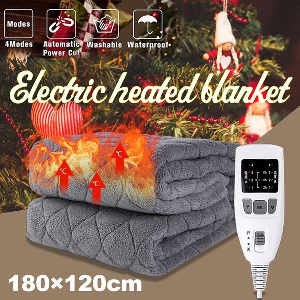 

smart electric heaters 220-240v 180*120/80cm soft microplush warmer throw heating thermal blanket 220v washable overblanket with universalpl