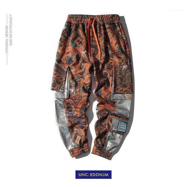 

uncledonjm streetwear camo cargo pants men 2020 mens hip hop joggers pants male pockets track sweatpants trouse mo--09361, Black