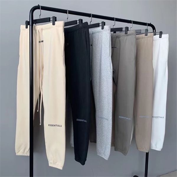 

2021 new reflection letter fog essentials sweatpants 1:1 quality heavy fabric casual joggers trousers pants streetwear men clothing ulm, Black