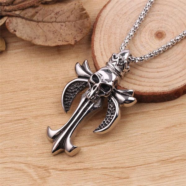 

punk moon goddess elf death knight cross sword necklace pendant silver classic sweater chain jewelry for women men1