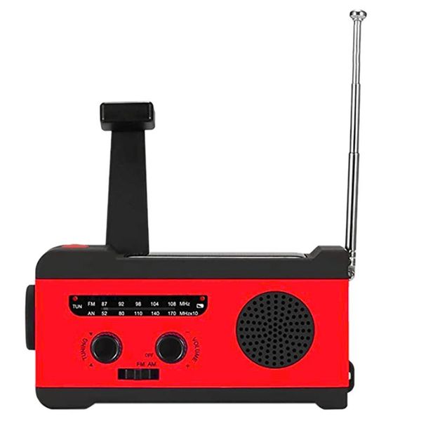 

solar radio hand crank am/fm(76-108mhz)radio emergency radio with led and 2000mah phone charger