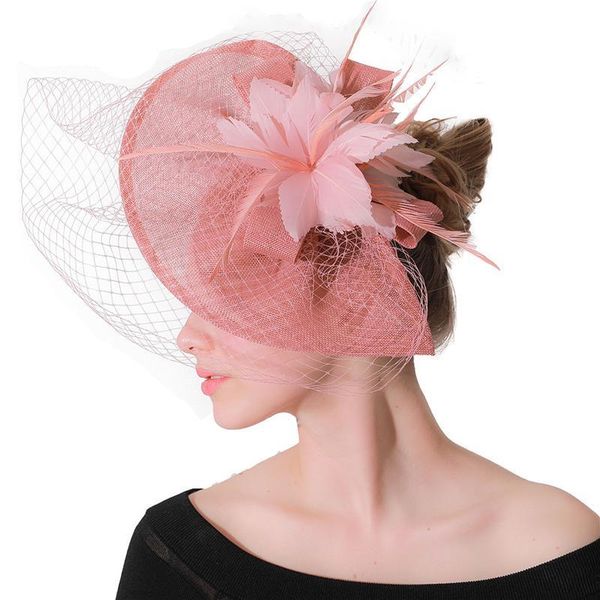 

feather cap lady cocktail dinner party fedoras wedding bridal mesh veil hats vintage sombreros chapeau fascinators hat lm030 h jllcjp