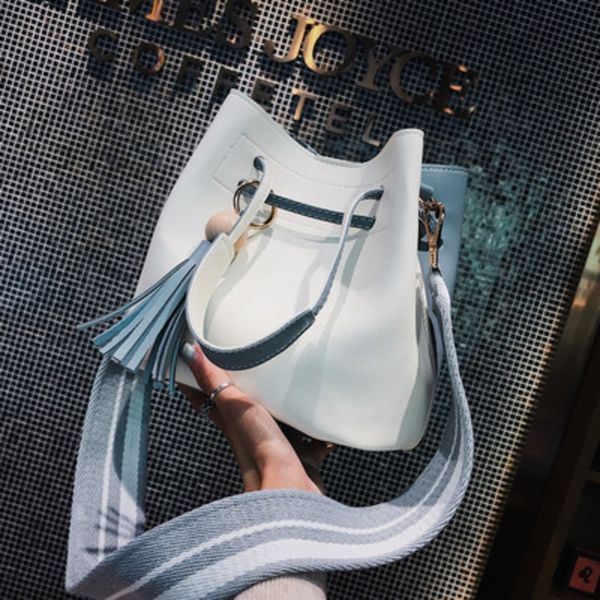 

contrast color tassel mother and child 2019 new fashion wide shoulder strap strap messenger elegant shoulder women's bag large bag y4zb