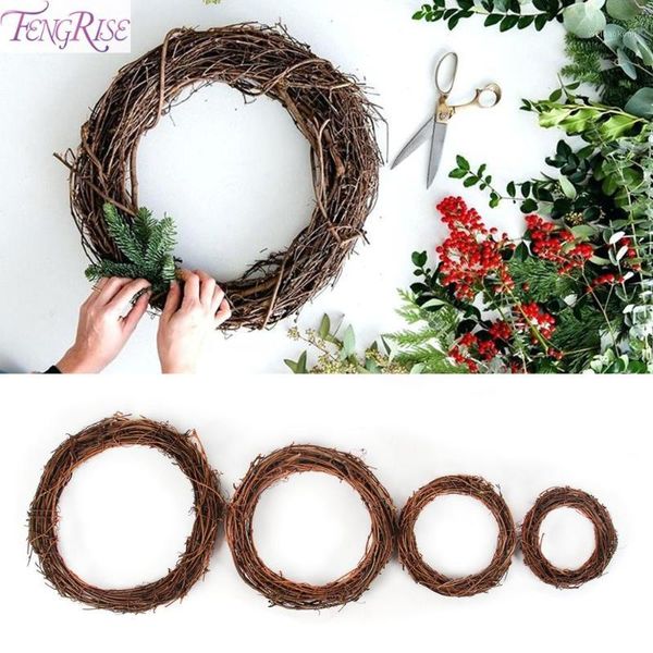 

decorative flowers & wreaths fengrise natural rattan wreath garland diy crafts decor for home door hanging christmas spring wedding party1