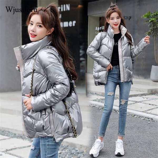 

women's down & parkas wjustforujacket parka winter women streetwear thick warm puffer jacket bread coat bubble outerwear, Black