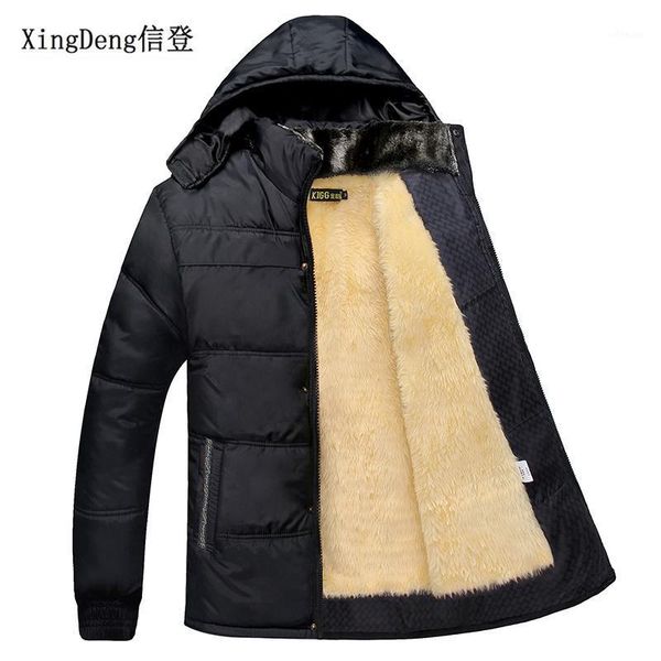 

xingdeng 2020 new mens thick warm fashion jackets windcheater 80s hooded casual sporting coat thicken clothes plus 3xl1, Black;brown