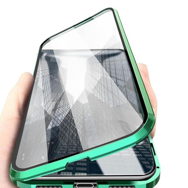 

magnetic metal adsorption double-sided glass case for samsung s20 s10 s9 s8 s10e a51 a50 a71 a70 m21 a21s a20s bbygjn