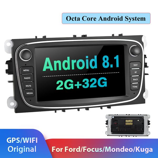 2 Din Autoradio Android 8.1 Multimedia-Player GPS Auto 2din für FORD/Focus II/Mondeo MK4/S-Max/Galaxy/C-Max/Kuga