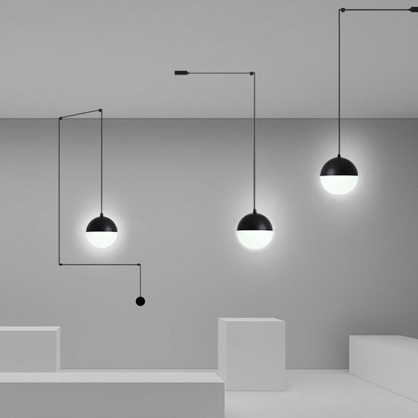 Moderne Pendelleuchte LED-Langdraht-Aufhängungsleuchten DIY Kronleuchter Loft-Dekor Kücheninsel Glaskugellampen mit Kleiderbügeln