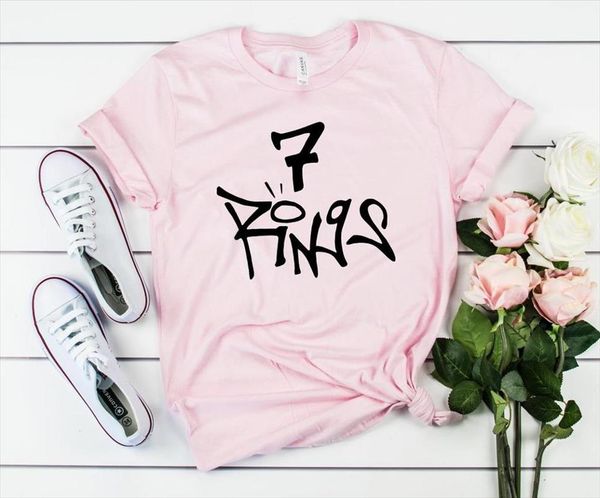 

7 rings women tshirt cotton casual funny t shirt lady yong girl tee drop ship s 714, White