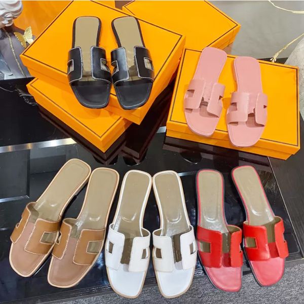 

2021 beach classic flat luxurys designers woman slipper sandals summer lady cartoon big head slippers leather brands bath fashion women wome, Black