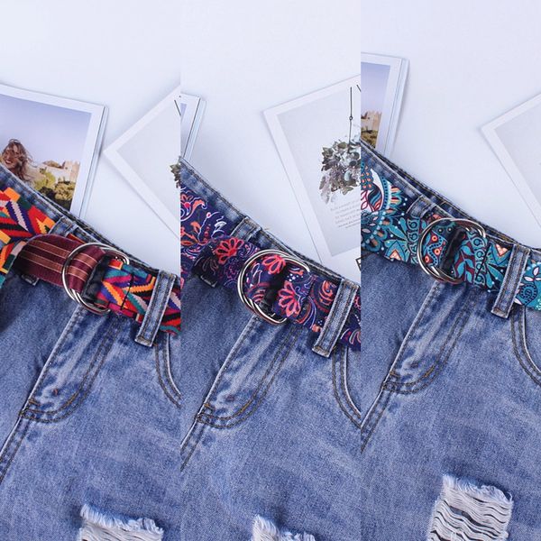 

bf стиль холст пояс и canvas джинсы женских сверхдлинного doublecasual декоративных джинсы с напечатанным этническими зашнуровать пояса uevu, Black;brown