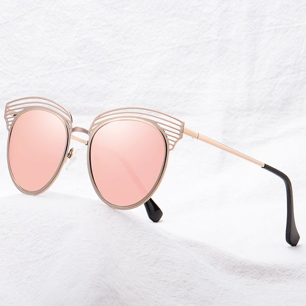 

fashion stainless steel sunglasses female models multi-color metal round polarized sun glasses uv400 trend driving shades 151, White;black