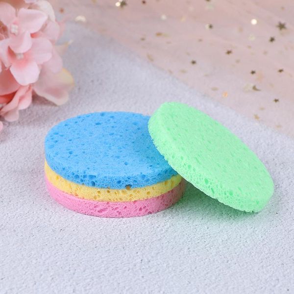 

5pcs new round soft cosmetic puff makeup pads beauty natural wood fiber face wash cleansing sponge cosmetic puff pads