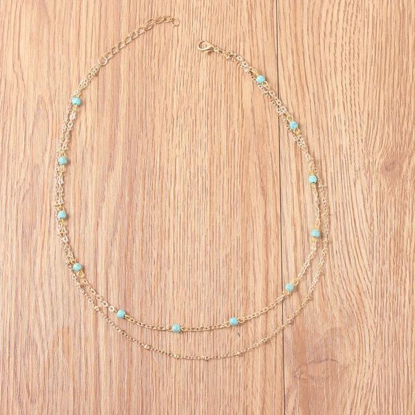 

kolye choker simple blue for boho gold layerd collar beads collier collares chocker 2019 women necklaces chain necklace bbyakt bdehome, Silver