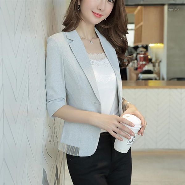 

brief linen suit woman 2019 spring summer 3 quarter sleeve blazer office lady jacket patchwork tassel1, White;black