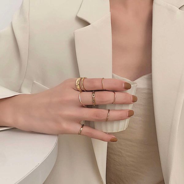 

vipplain female personality indifference light luxury niche dign exquisite fashion tail ring, Silver