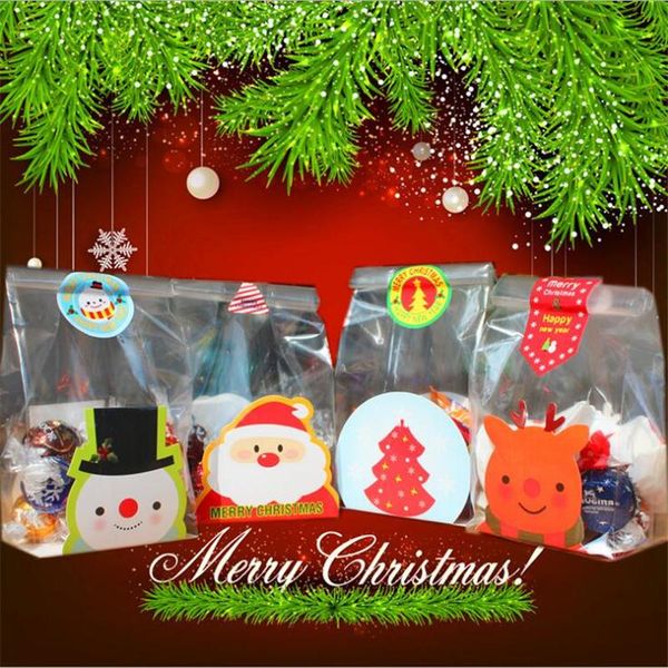 

100sets christmas self standing cookies candy chocolate bags with paper board and stickers for wedding diy bakery wmthjo petsyard