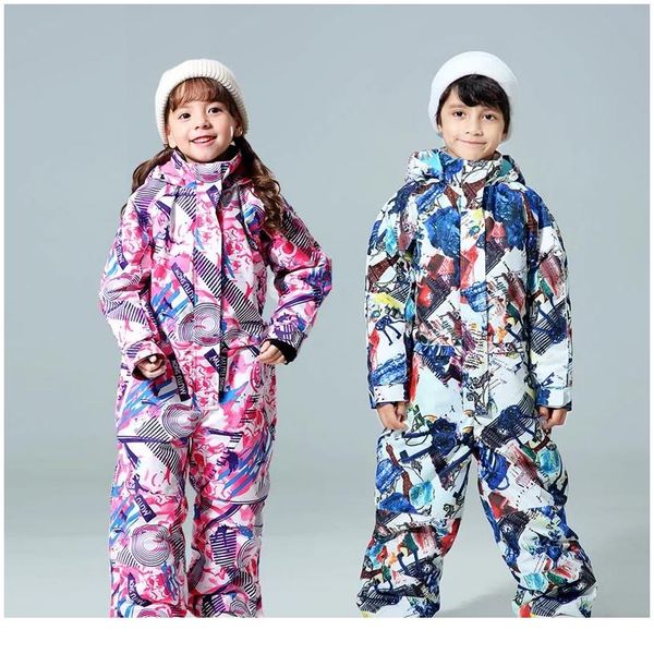 

30 степень детский лыжный комбинезон 2020 зимний сноуборд куртка для мальчиков и девочек на открытом воздухе снежные костюмы теплые водонеп, Black;white