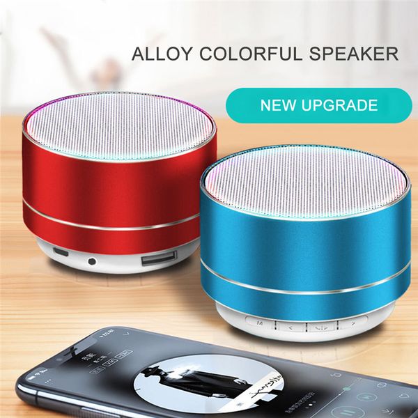 

mini portable rechargeable speakers a10 bluetooth speaker wireless handswith fm tf card slot led audio player for mp3 tablet pc in box