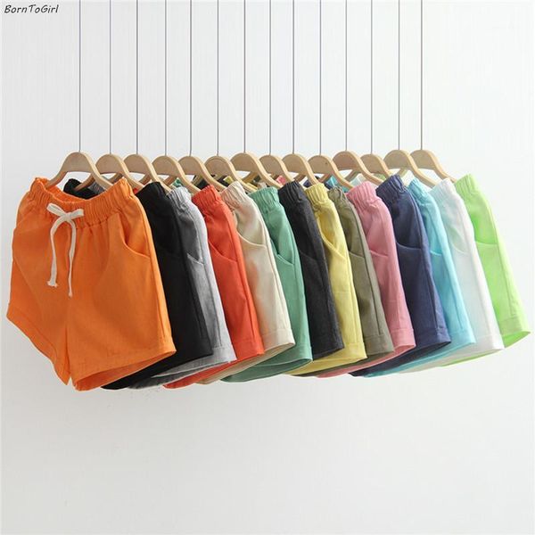

women's shorts borntogirl women summer autumn black white yellow green red khaki shorts1, White;black