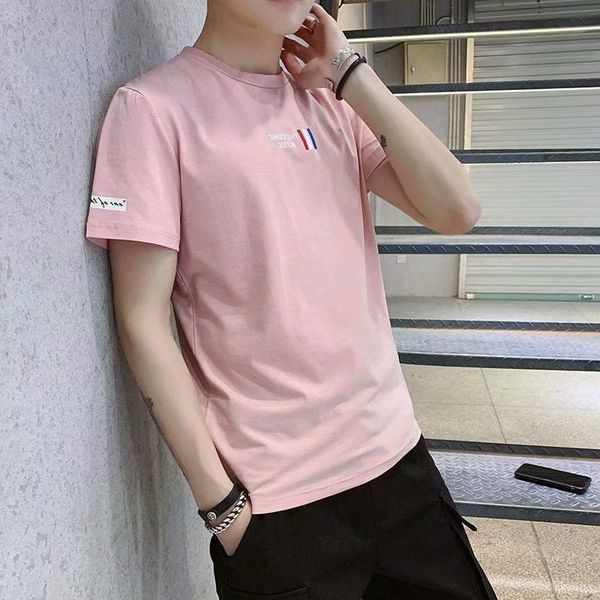 

new men's korean short sleeve t-shirt in spring and summer 2020, White;black