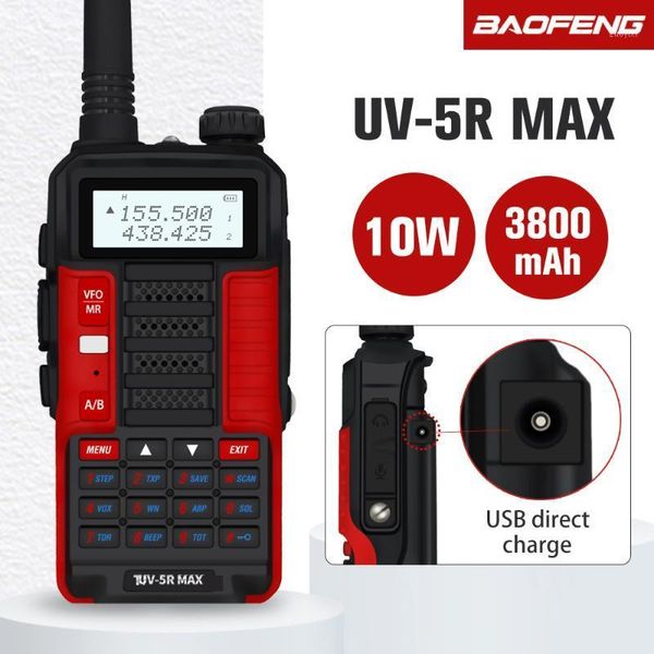 

walkie talkie 2021 baofeng uv-5r max uv5r 10w dual band two way radio usb charge ham portable cb uv 5r fm transceiver1