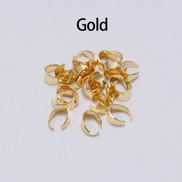 

50pcs/lot 7 color pendant clips pinch bail clasps buckle charm necklace hook connector for diy jewelry making cameo tray wmtqrq, Silver