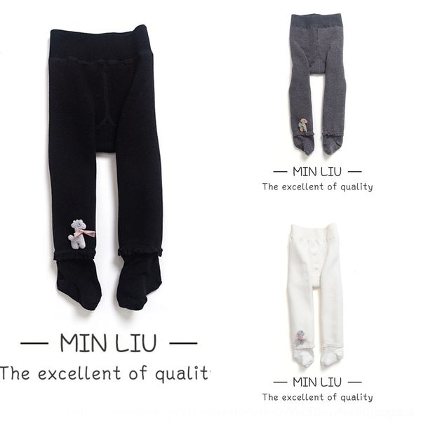 

l601f legg warm legg warm children's leggings gs in autumn and thickened with plush and winter pantyhose all in one pants can be opened, Black