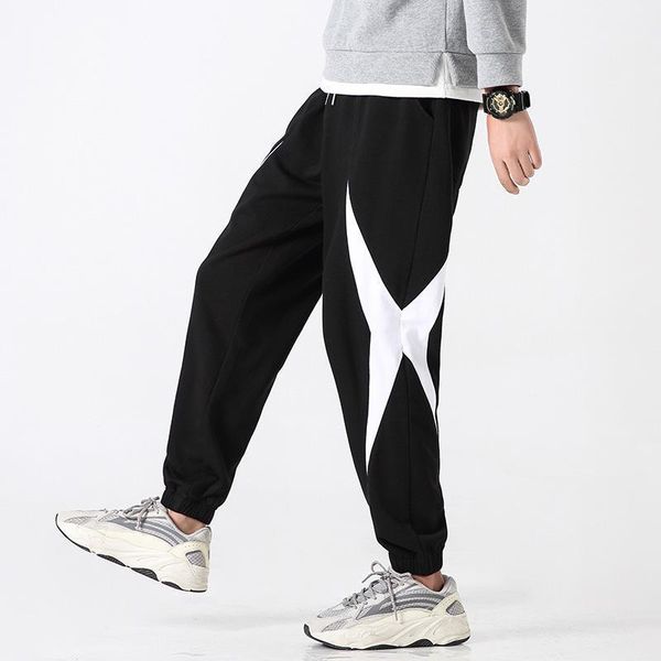 

new korean version versatile original japanese large men's wear pants loose hemmed in autumn and winter men's casual pants1, Black