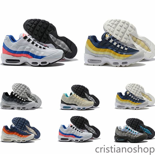 

drop shipping оптовая обувь мужчины airs cushion 95 og аутентичные 95s новые прогулки скидка обувь размер 36-46 кр, Black