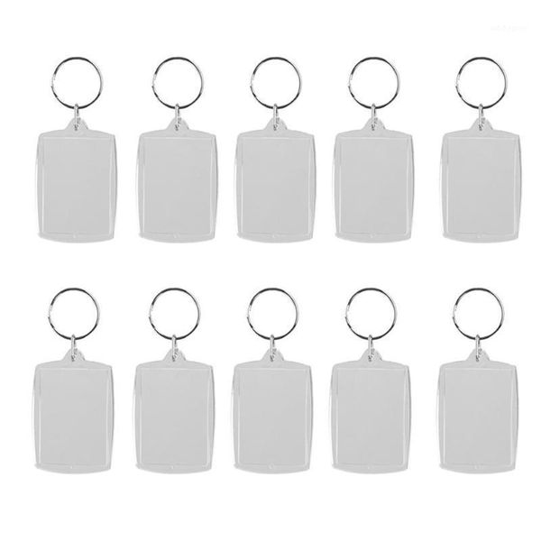 

frames 10pcs rectangle blank insert po picture frame split ring keychain1
