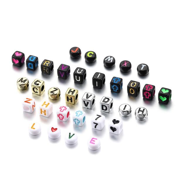 

120pcs/lot mixed letter beads english russian alphabet loose spacer beads for diy bracelet jewelry making accessories bbynvl