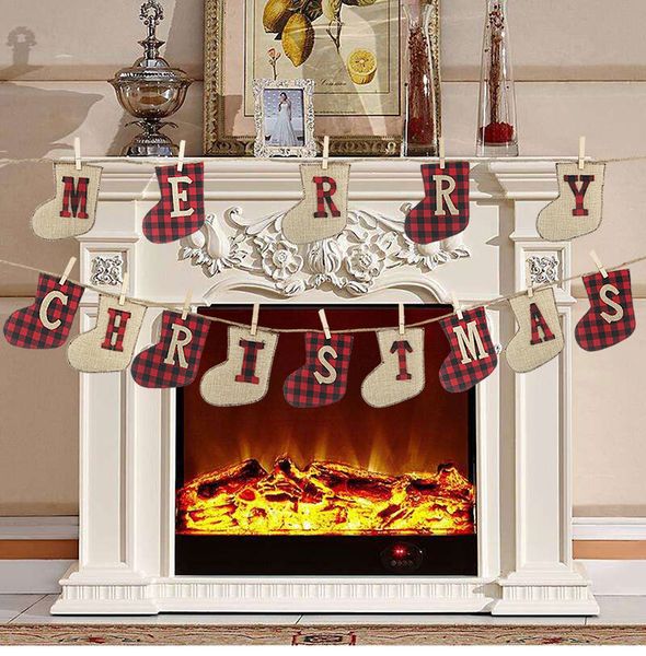 

rts lattice christmas family banner banner banner party decoration ornaments small flag letters christmas interior decoration