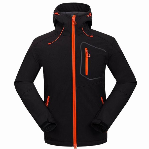 

new style men hiking jacket windproof soft shell jacket men outdoor warm soft shell jacket waterproof hiking coat, Black;brown
